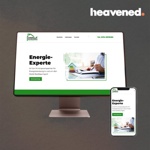 Webseite Energieberatung Jannik Scheuring von heavened.